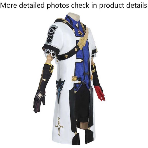 Game Genshin Impact Albedo Vuxen Cosplay Kostym Deluxe Kostymer The Ordo Favonius Peruk Uniform Handskar Strumpor Peruk Albedo Outfits Z XXXL costume