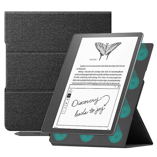 För Amazon Kindle Scribe Magnetic E- case Pu Läderställ Cover Black