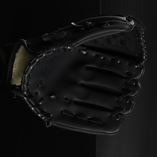 Basebollhandske Vänsterhands Softbollsvante Utomhussportträningshandske för ungdomar Vuxna barn svart (Storlek S)