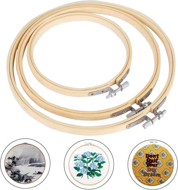 Broderingsringer i Bambus 11,5 cm, 16 cm, 18 cm Tambo