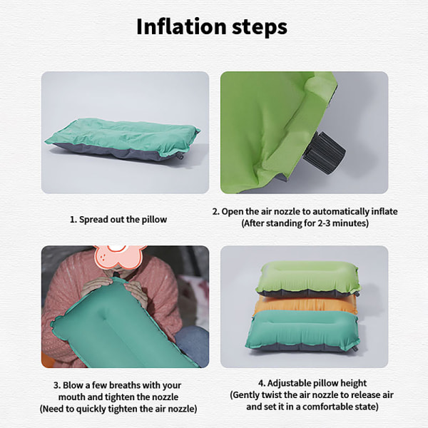 Sponge Ultralight Folding Kompakta uppblåsbara kuddar utomhus green