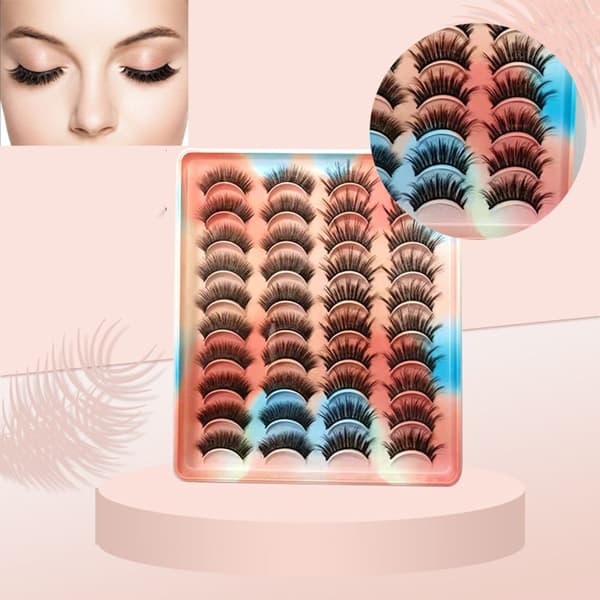 20 par løse øyevipper 3D Faux Mink øyevipper 3 3