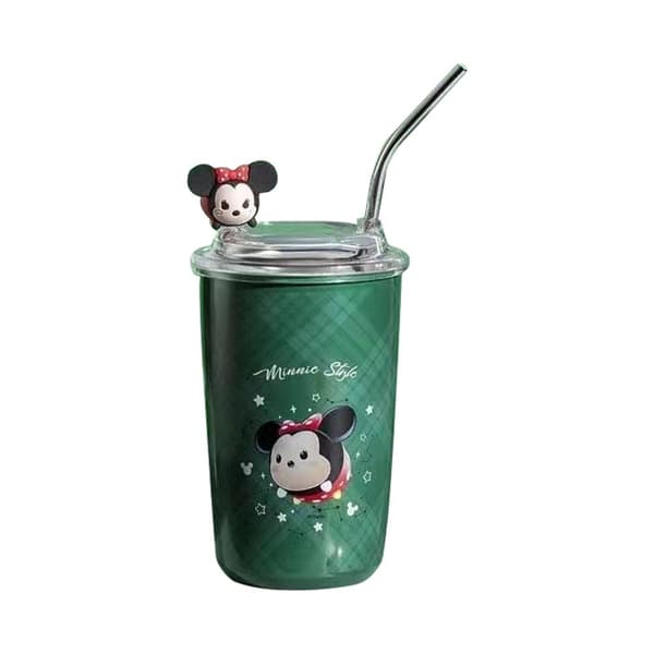 Tecknad rostfritt stål Vakuumkopp Söt halmkopp Håll varm och red mickey one-size