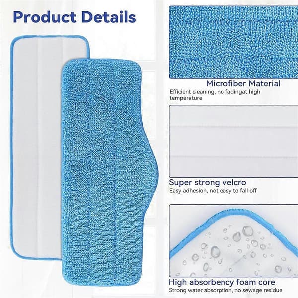 Mikrofiber dampmoppepuder til Schenley dampmopperenser til Neat damprenser - vaskbar og genanvendelig 6-pak