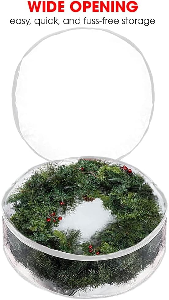 Julkrans förvaringsväska 36" - 2-pack genomskinlig julkrans