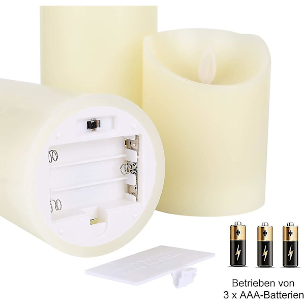 Led flamlöst ljus, med fjärrkontroll, batteridriven