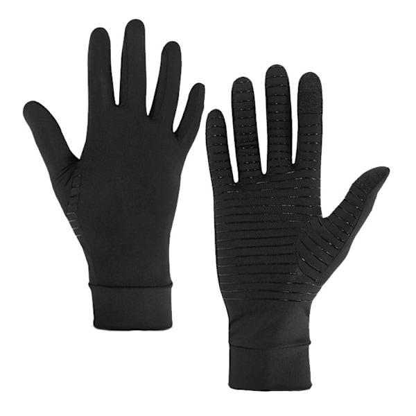Kuparifiberiset kosketusnäyttökäsineet pitämään lämpimänä miehet ja naiset ulkoilussa, kuntoilussa, pyöräilyssä, liukuestekäsineet S s