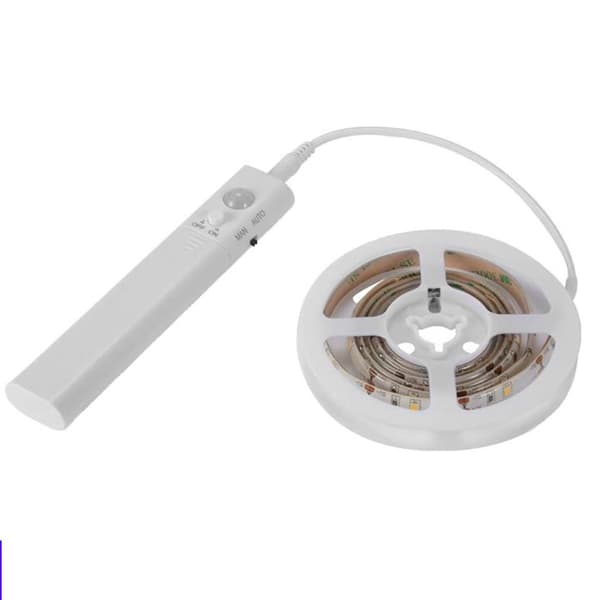 Klesslys, 60 LED 2M Nattelys Stripe Lys, Bevegelsessensor Lam
