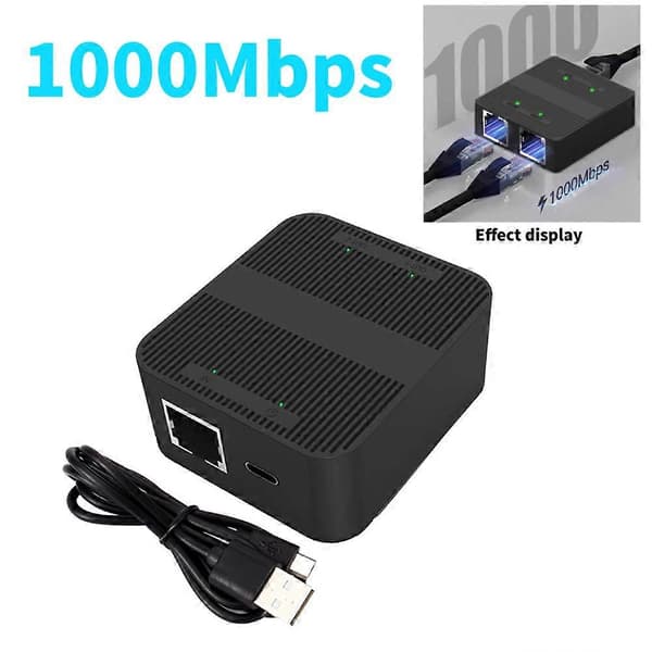 RJ45 Gigabit Ethernet Switch Splitter 1000Mbps Netværkskabelvælger Mini Netværksswitch til PC Laptop TV Box Router