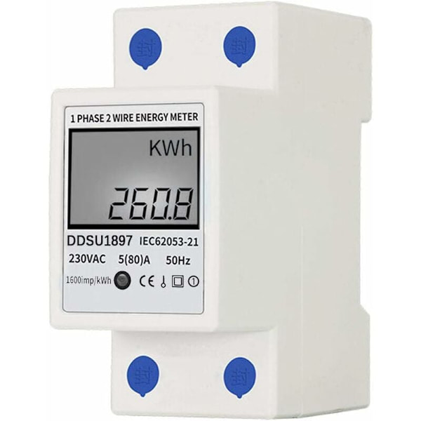 Enfas elmätare, 80A 220V digital power M