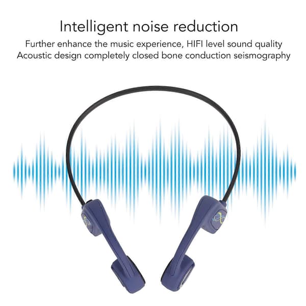 Benledning Hodetelefoner Bluetooth5.0 Trådløse Hodetelefoner IP68 Vanntett Åpen Øre Headset for Løping Sykling Blå