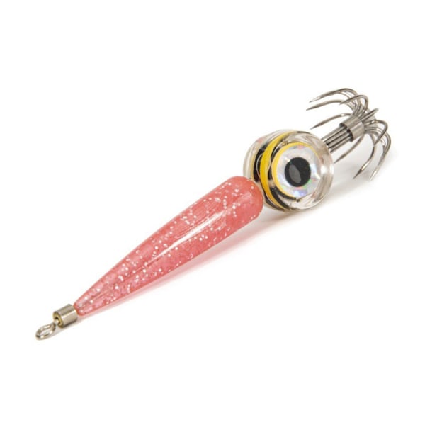 LED Räkfiske Lure Bläckfisk Jig Konstgjorda räkor Lockar Fiske Bläckfisk Krok Animerade fiskebeten Presenter för män, pojke Red