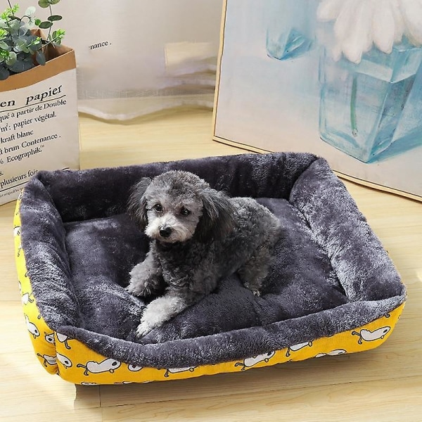 Husdjurshund bäddsoffa mattor husdjursprodukter chiens djur tillbehör hundar korg Navy blue L