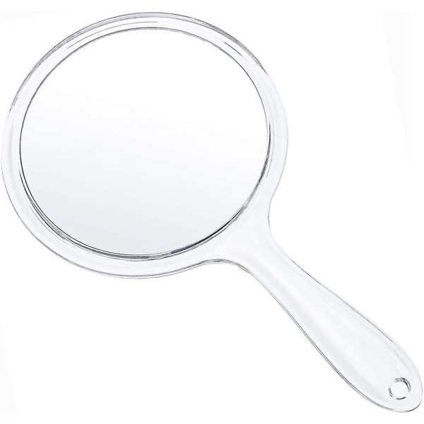 Makeup Håndspejl Dobbeltsidet 3x 1x Rund (transparent) højopløselig makeupspejl