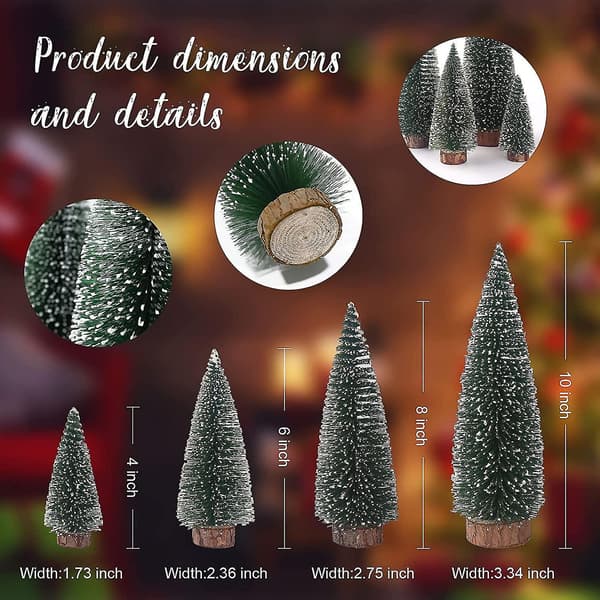 KKSHINE Desktop Miniatyr Pine Tree Bordsskiva Julgran Small Pine Tree Decor Christmas Tree Toppers