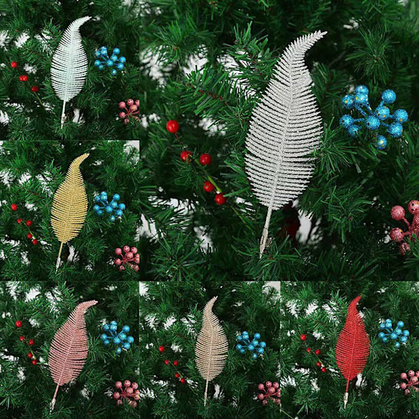 6 st Julglitterfjädrar