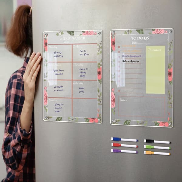 Akryl Magnetisk Ugeplanlægger Kalender til Køleskab Whiteboard null - TYU056 Combination