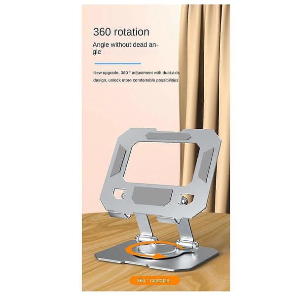 360 Tablet Stand Sammenklappelig og Løftende Holder Skrivebord Varmeafledning Base Beslag Sort