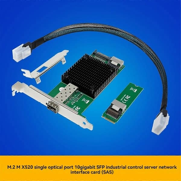 M.2 10G Server Netværkskort M.2 M X520-DA1 10G SFP+ Fiberoptisk Industriel Computer Server Netværkskort JL82599EN Chip