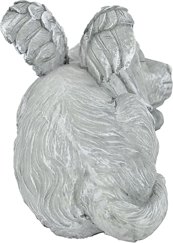 Husdjursminnesmärke Hund Ängel hedersstaty gravsten, 12cm, polyresin