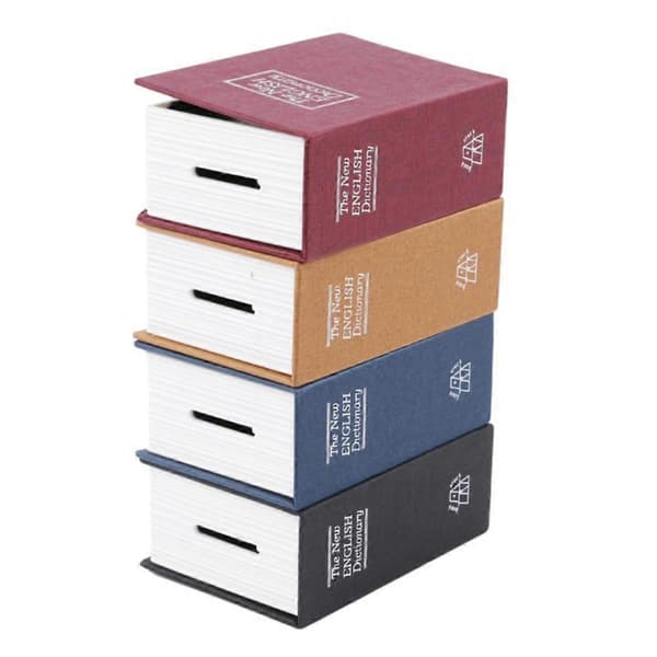 Säker för pengar och smycken som imiterar utseendet av en bok och är perfekt för hem och kontor (Mini Blå)