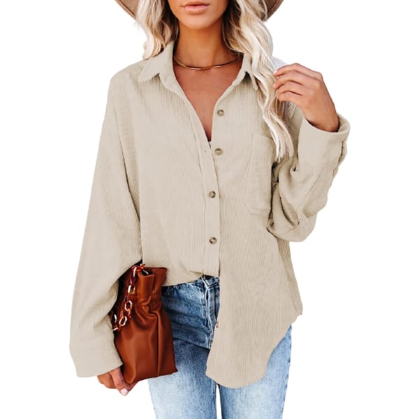 Dame Manchester Button Down-skjorter Boyfriend langærmet
