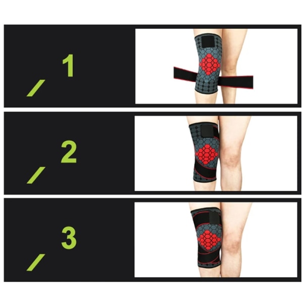 Sport Knæbandage Elastisk Støtte Knæærme Kompressionsbøjle til Træning Gym Vandring Red L