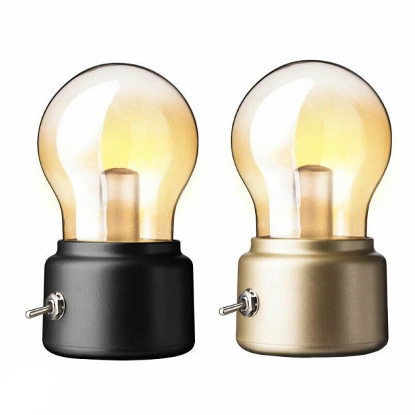 LED-lampa Retro Nattljus Batteri Armatur Bordslampa black