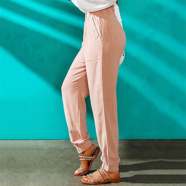 Dame Rynket Stretch Harem Bukser Pink 2XL