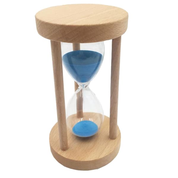 Rund timglasstomme i trä för barn Present Heminredning Blå 25min