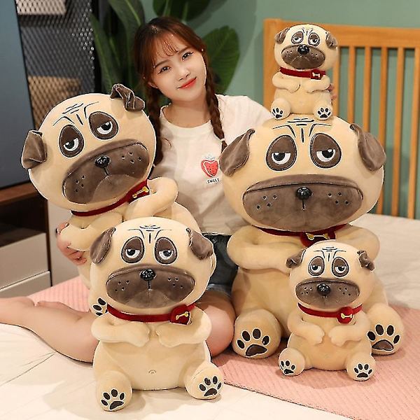 Plyschmops Leksaker Simulering Hunddocka Mjuk gosedjur Shar Pei Mops Plyschkudde Barnleksak Mjuk naturtrogen tecknad docka Flickpresent