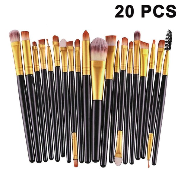 Makeup Brush Set, 20st Professionella Makeup Tools Premium Synthetic Foundation Powder Blush Shadow Brushes Concealers Ögon Kosmetik Make Up Brush Gold