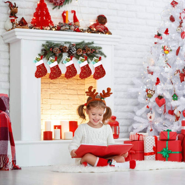 Jul Ministrumpor, Glitter Snowflake Star med plysch 12pcs
