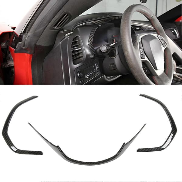 Midtkonsoll Dashbordpanel Trim Karbonfiberfarge Erstatning for Corvette C7 2014–2019