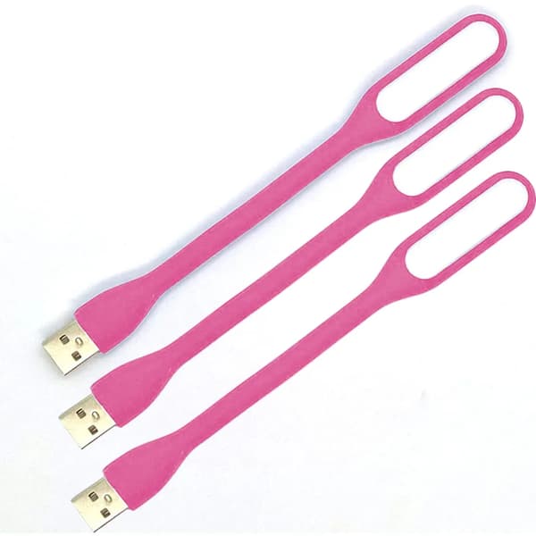 Læselampebogholder - USB-genopladelig - 3 farver - 360° - pink