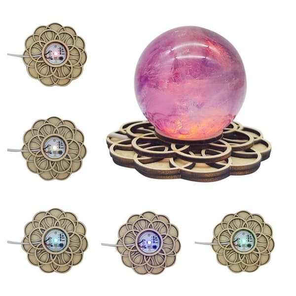 Crystal Ball Display Stand Crystal Ball Hållare VIT LJUS White Light