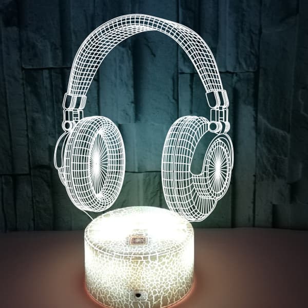 Headset 3D Nattljus, 7 färger som ändras med Touch & Remote