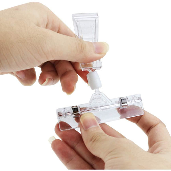 15-pack plastvaruskyltar Svängbar Pop Clip-hållare, Displa