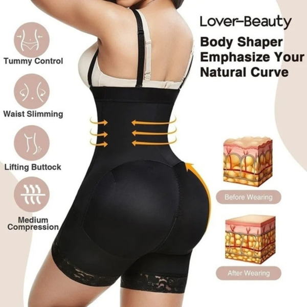 Colombiansk postpartum-girdel med reducerende waist trainer L Black