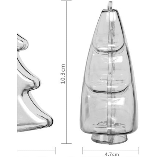 5 stk Transparente juletrekuler