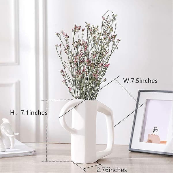 Vit Keramikvas Dekoration Porslinsvas Blomvas Frostad Staty Dekoration
