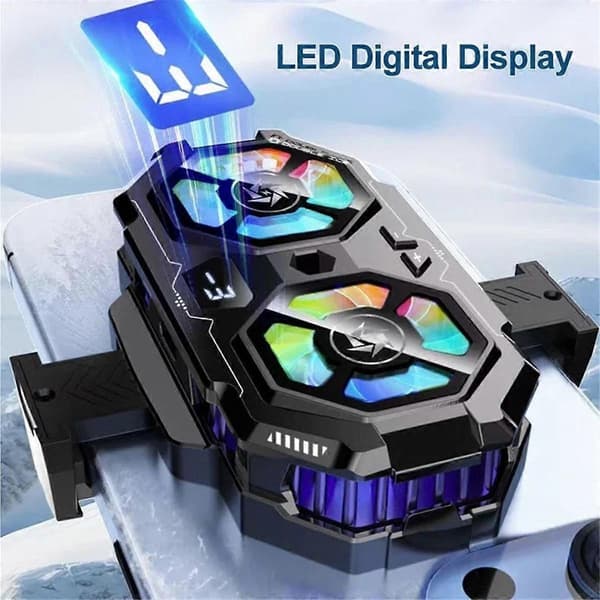 SL-22 Universal Dual-Core Radiator Halvledarkylning Ljud Digital Display Mobiltelefon Kylare