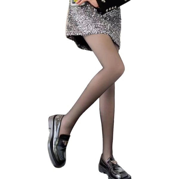 Tights Dame Fake Translucent Fleece Forede Elastiske Leggings