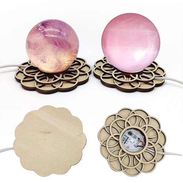 Crystal Ball Display Stand Crystal Ball Hållare VIT LJUS White Light