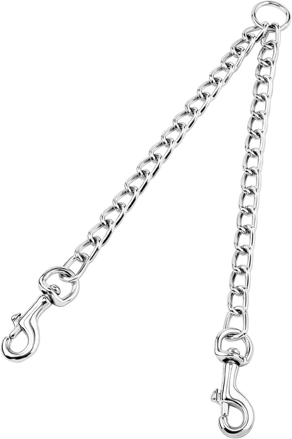 Dobbelt Hundesnor (M-3.5mm*60cm) Dobbelt Hundestål Kæde 2 Vejs Krom