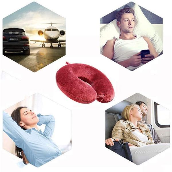 Resekudde - Memory Foam Nackkudde Stödkudde red
