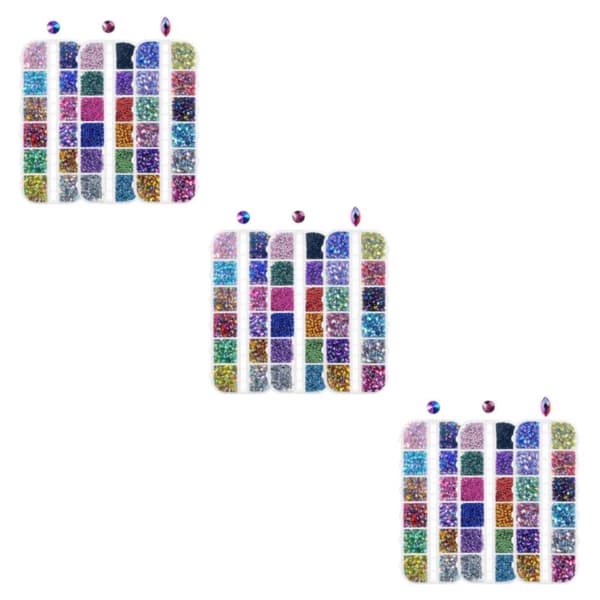 1/2/3/5 3-sett Tidløs Klassisk Neglekunst Strass Med Medium 3PCS