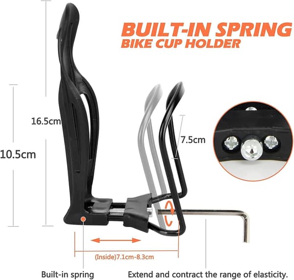 Cykelhållare för vattenflaska, 2PACK Aluminium Lättviktsjustering