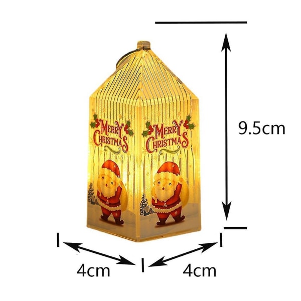 Jul Led Lantern Light, Liten Bärbar Flameless Lantern För