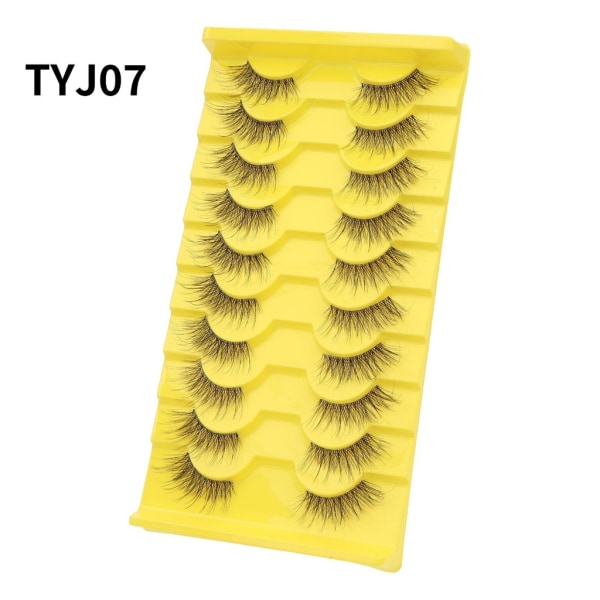 10 par halve vipper med tydelige bånd Wispy øjenvipper Naturligt udseende 3D-vipper Korte Cat-Eye-vipper falske-øjenvipper B